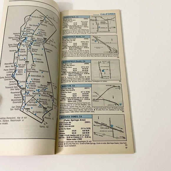 Vintage 1986 Motel 6 Nationwide Directory Brochure Pamphlet Summer Edition - Picture 11 of 16